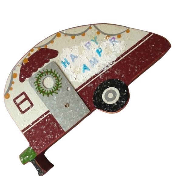 Folk Art Primitive Camper Sign HAPPY CAMPER Teardrop RV Primitives by Kathy. - Picture 8 of 15